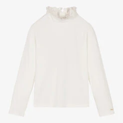 Chloé Teen Girls Ivory Ruffle Top