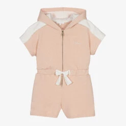Chloé Teen Girls Pink Hooded Playsuit