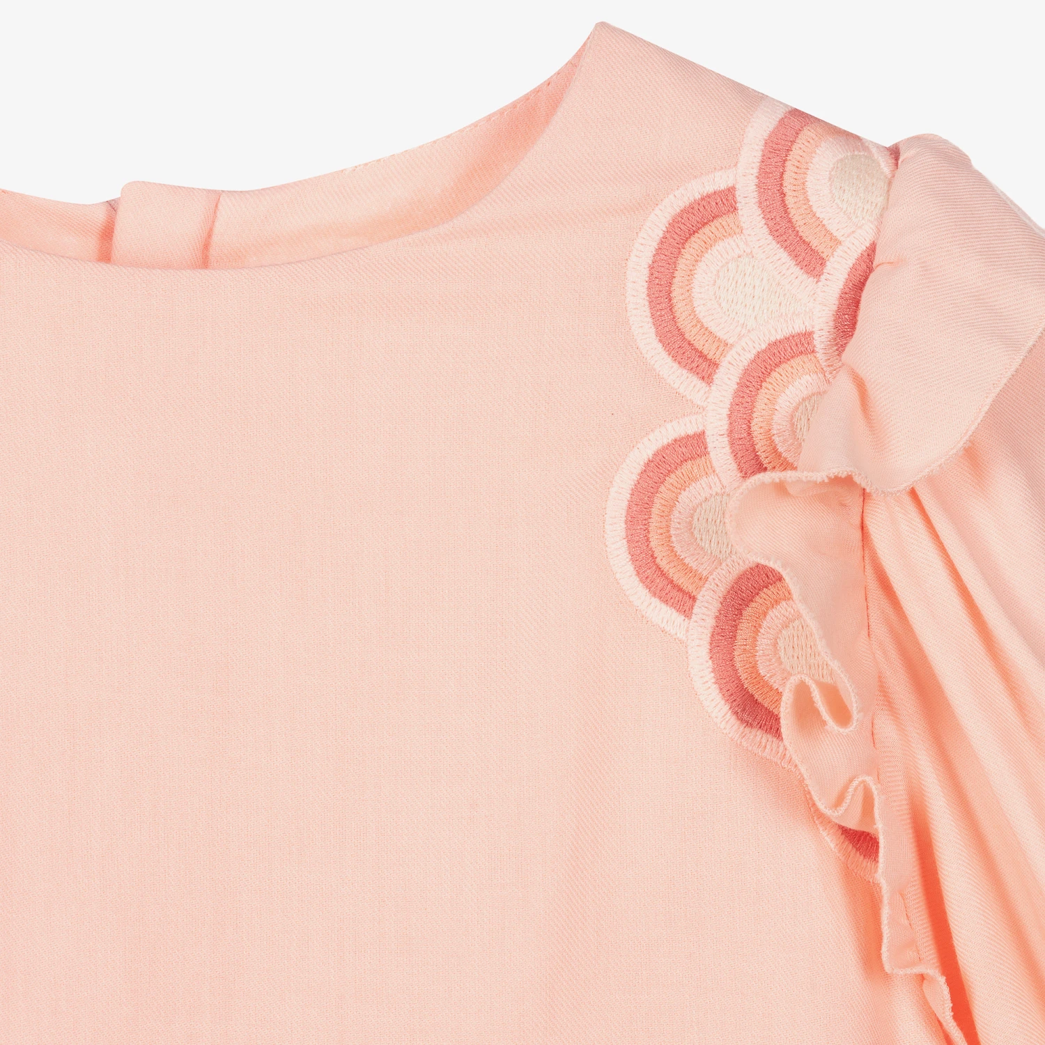 Chloé Teen Girls Pink Ruffle Dress 5 Chloé Teen Girls Pink Ruffle Dress - Image 5