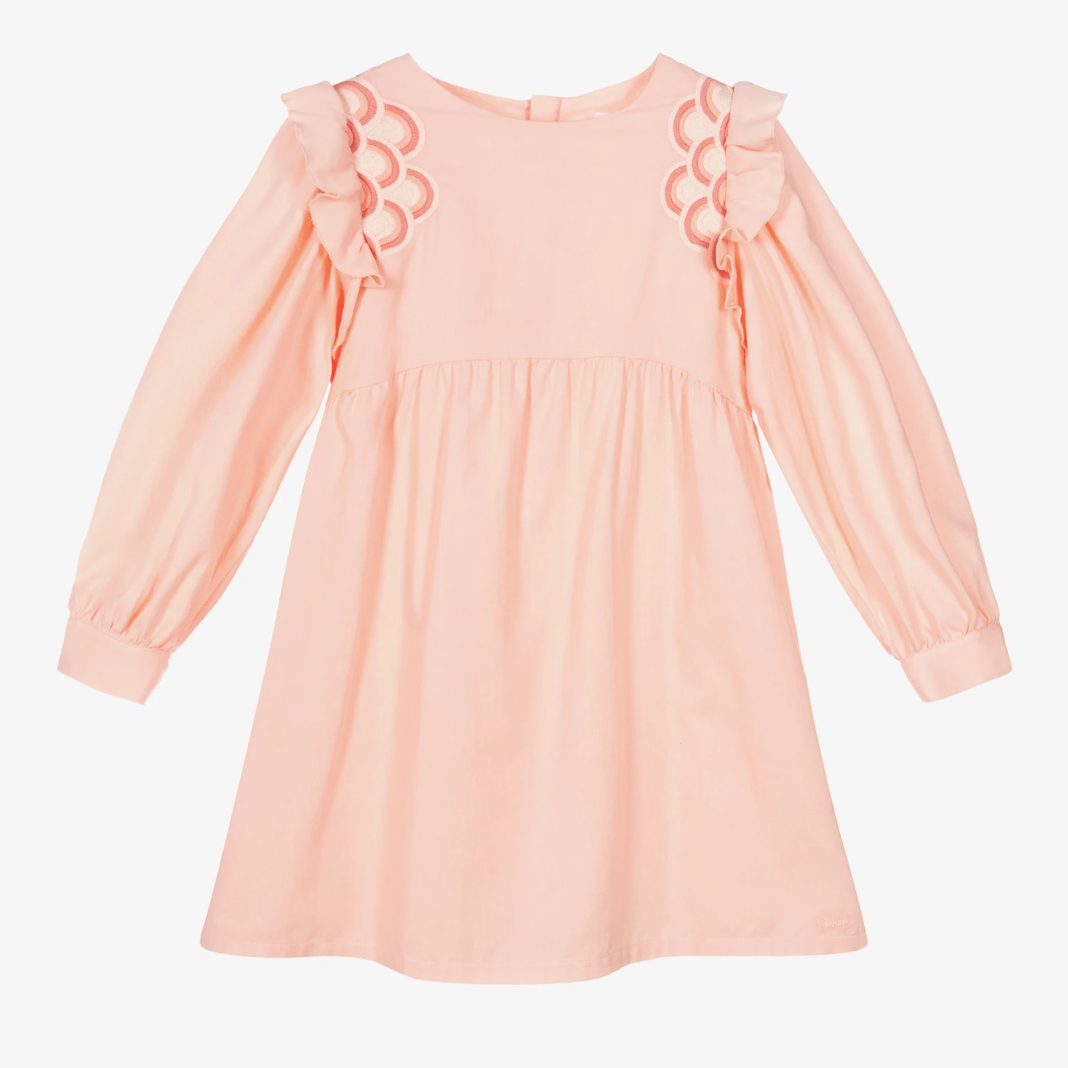 Chloé Teen Girls Pink Ruffle Dress 1 Chloé Teen Girls Pink Ruffle Dress