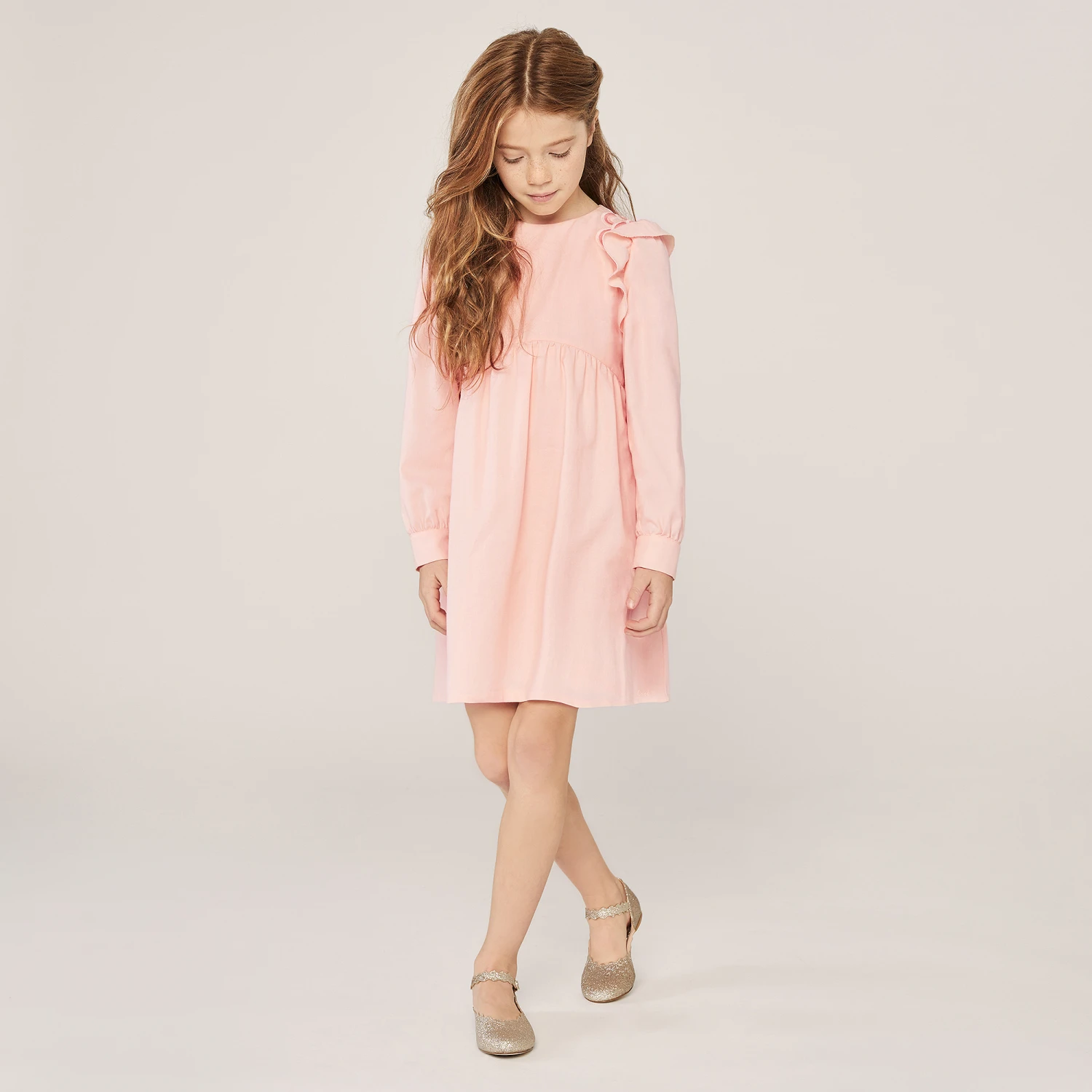 Chloé Teen Girls Pink Ruffle Dress 2 Chloé Teen Girls Pink Ruffle Dress - Image 2