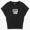 DKNY Teen Girls Black Cotton Logo T-Shirt