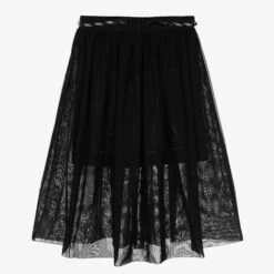 DKNY Teen Girls Black Jersey & Mesh Skirt