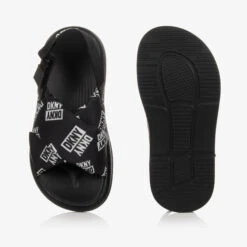 DKNY Teen Girls Black Logo Print Sandals -Molo Store dkny teen girls black logo print sandals 503025 06b57aea0b0d5d66580dd2e144d9390484627e9b