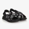 DKNY Teen Girls Black Logo Print Sandals