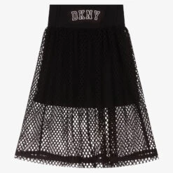 DKNY Teen Girls Black Mesh Skirt