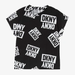 DKNY Teen Girls Black & White Cotton T-Shirt