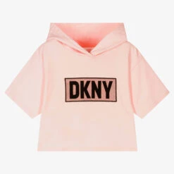 DKNY Teen Girls Pink Logo Hoodie