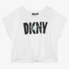 DKNY Teen Girls White Cropped T-Shirt