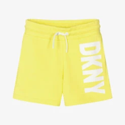 DKNY Teen Girls Yellow Logo Shorts