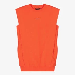 DKNY Teen Orange Cotton Logo Dress