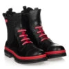 Dolce & Gabbana Teen Black & Red Logo Boots