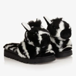 Dolce & Gabbana Teen Girls Black Zebra Sliders