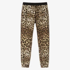 Dolce & Gabbana Teen Girls Brown Leopard Print Joggers
