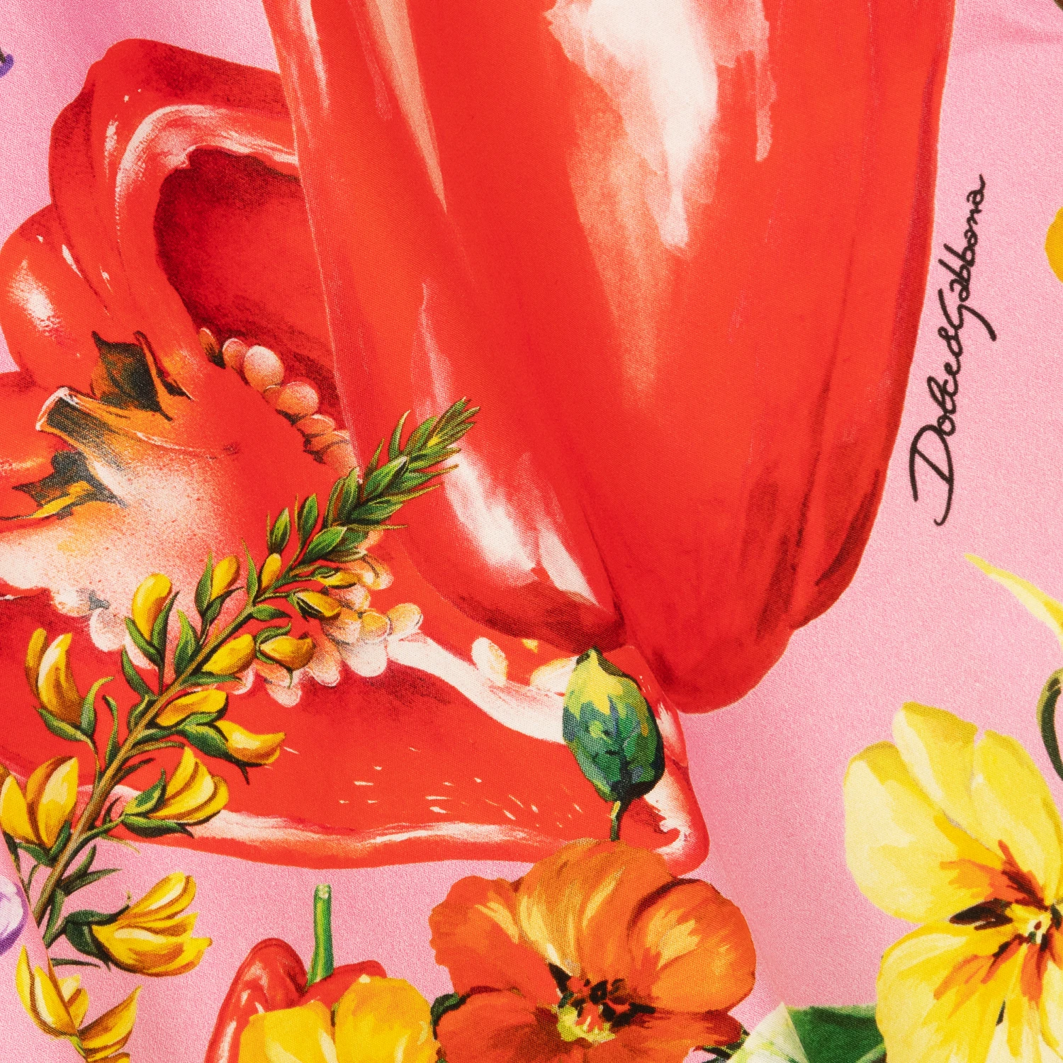 Dolce & Gabbana Teen Girls Pink Farmer Print Dress 3 Dolce & Gabbana Teen Girls Pink Farmer Print Dress - Image 3