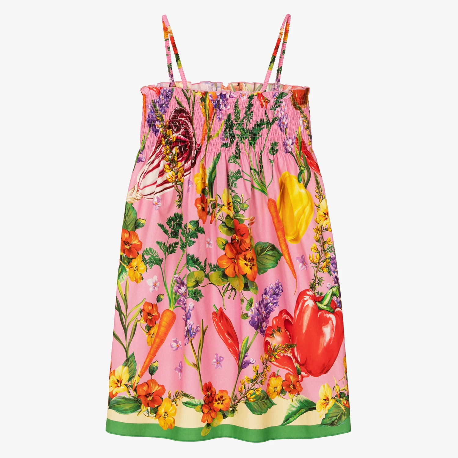 Dolce & Gabbana Teen Girls Pink Farmer Print Dress 2 Dolce & Gabbana Teen Girls Pink Farmer Print Dress - Image 2