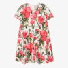 Dolce & Gabbana Teen Girls White Carnation Dress