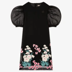 Elie Saab Teen Girls Black Floral Dress
