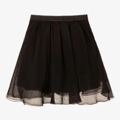 Elie Saab Teen Girls Black Silk Organza Skirt
