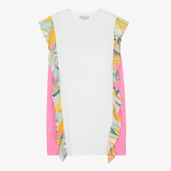 PUCCI Teen White & Pink Lance Dress