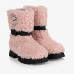 Emporio Armani Teen Girls Pink Fluffy Boots