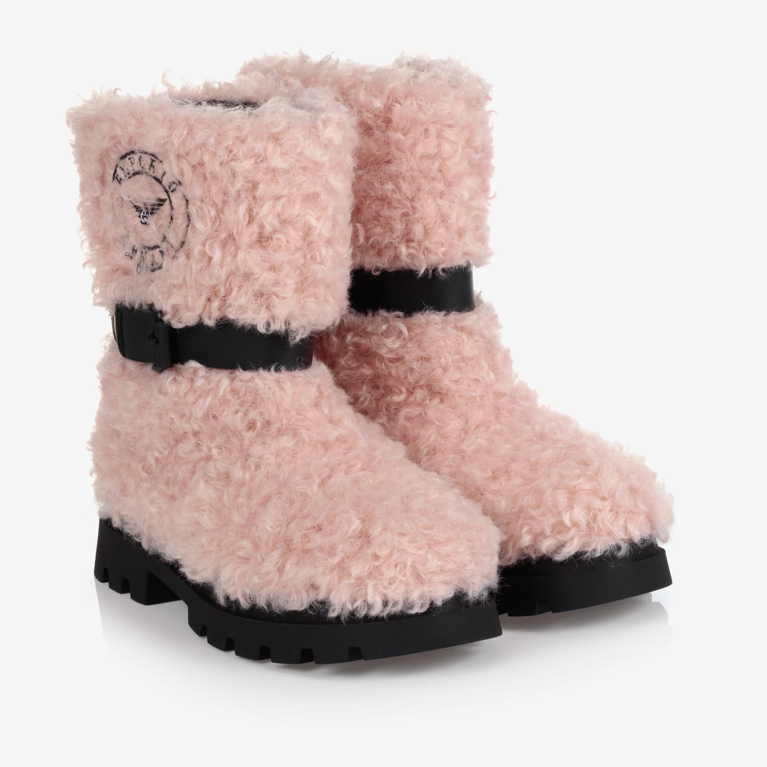 Emporio Armani Teen Girls Pink Fluffy Boots 1 Emporio Armani Teen Girls Pink Fluffy Boots