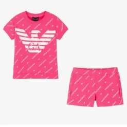 Emporio Armani Teen Girls Pink Shorts Set