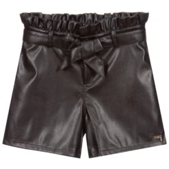 Guess Teen Black Faux Leather Shorts