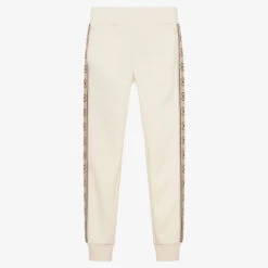 Guess Teen Girls Beige Logo Tape Joggers