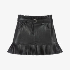Guess Teen Girls Black Faux Leather Skirt