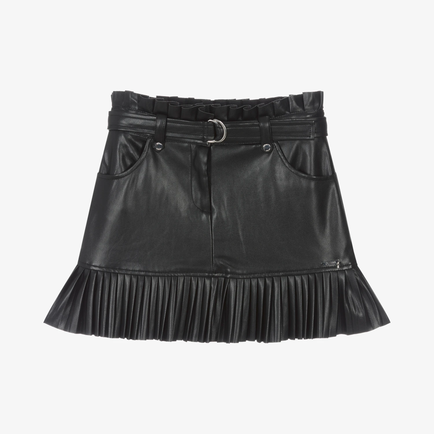 Guess Teen Girls Black Faux Leather Skirt 1 Guess Teen Girls Black Faux Leather Skirt