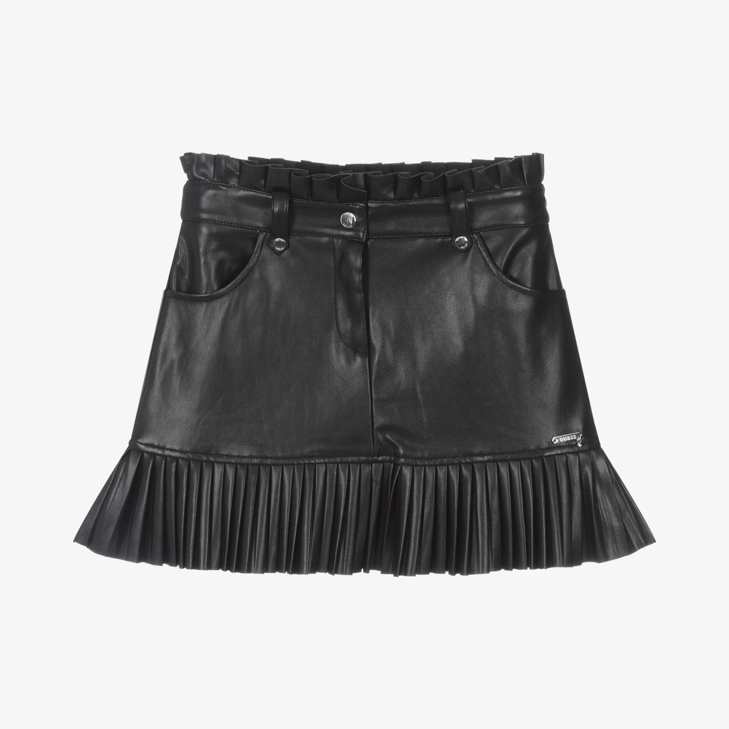Guess Teen Girls Black Faux Leather Skirt 3 Guess Teen Girls Black Faux Leather Skirt - Image 3