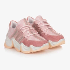 Guess Teen Girls Pink Suede Trainers