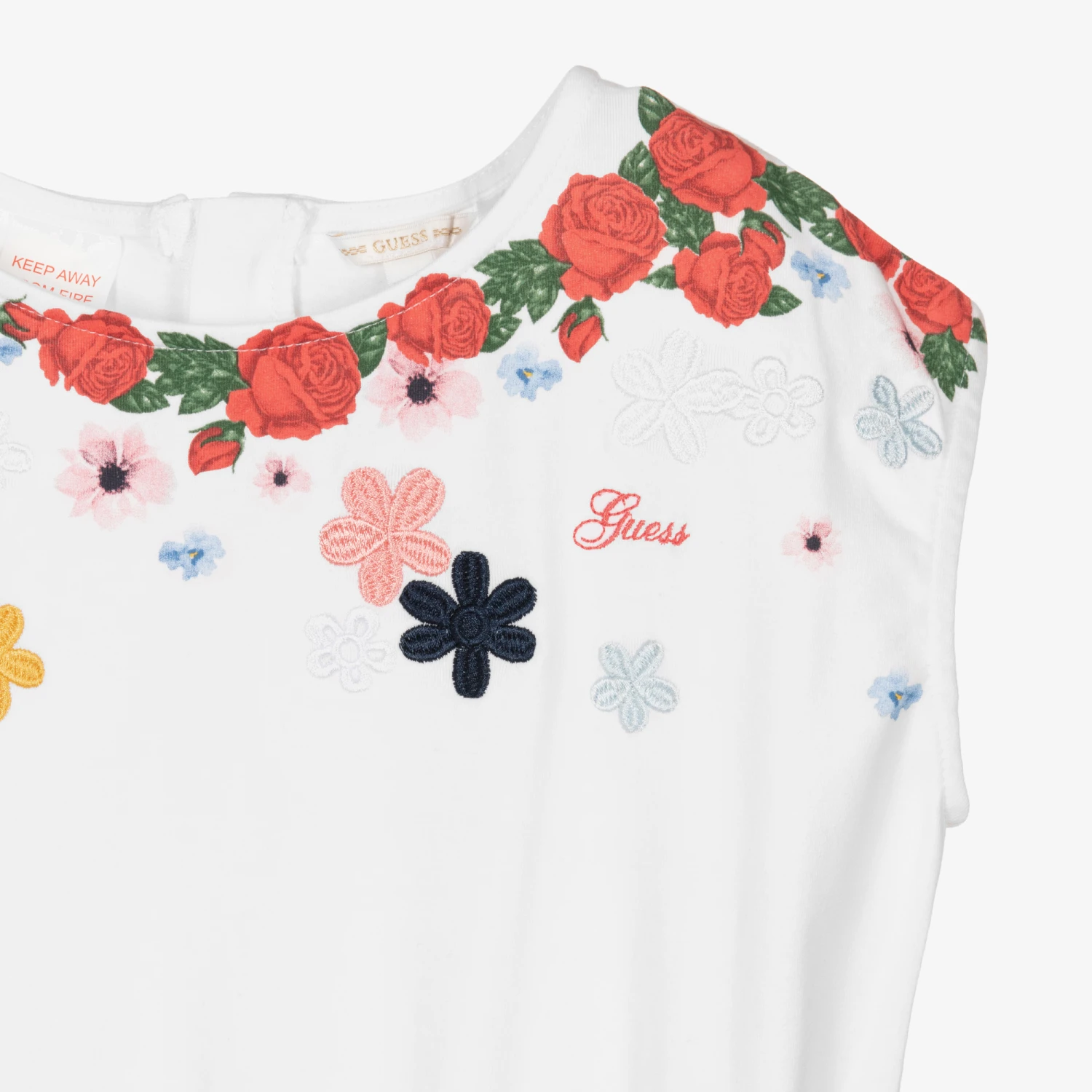 Guess Teen Girls White & Colourful Print Dress 3 Guess Teen Girls White & Colourful Print Dress - Image 3