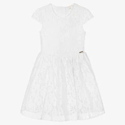 Guess Teen Girls White Floral Lace Dress