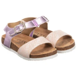 Guess Teen Pink Logo Sandals