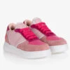 Guess Teen Pink Suede Logo Trainers