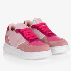 Guess Teen Pink Suede Logo Trainers
