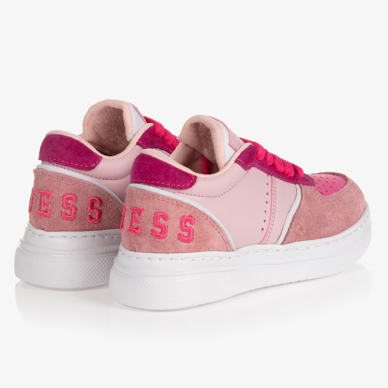 Guess Teen Pink Suede Logo Trainers 2 Guess Teen Pink Suede Logo Trainers - Image 2