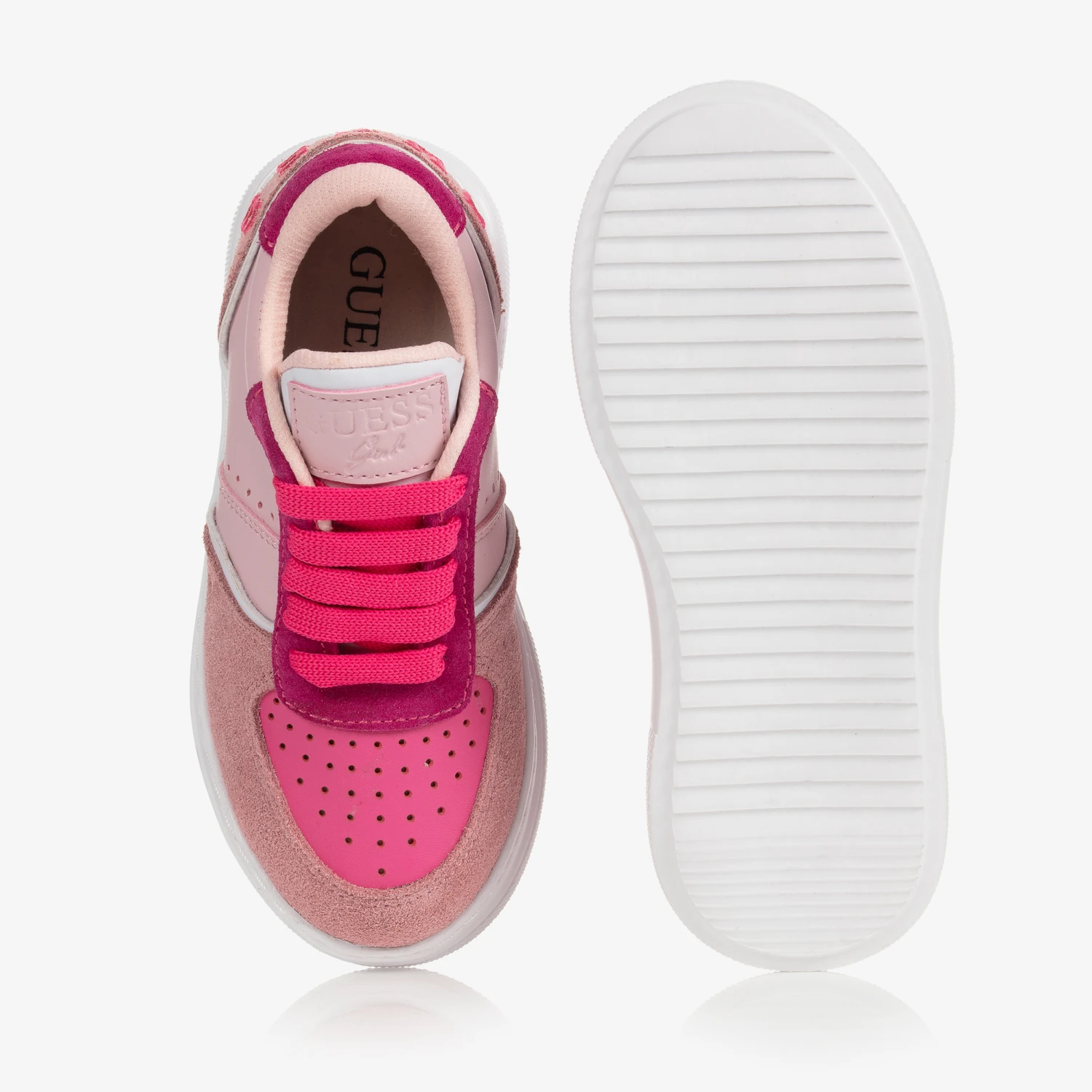 Guess Teen Pink Suede Logo Trainers 3 Guess Teen Pink Suede Logo Trainers - Image 3