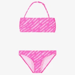 KARL LAGERFELD KIDS Teen Girls Pink Logo Bikini