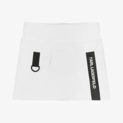 KARL LAGERFELD KIDS Teen Girls White Logo Mini Skirt