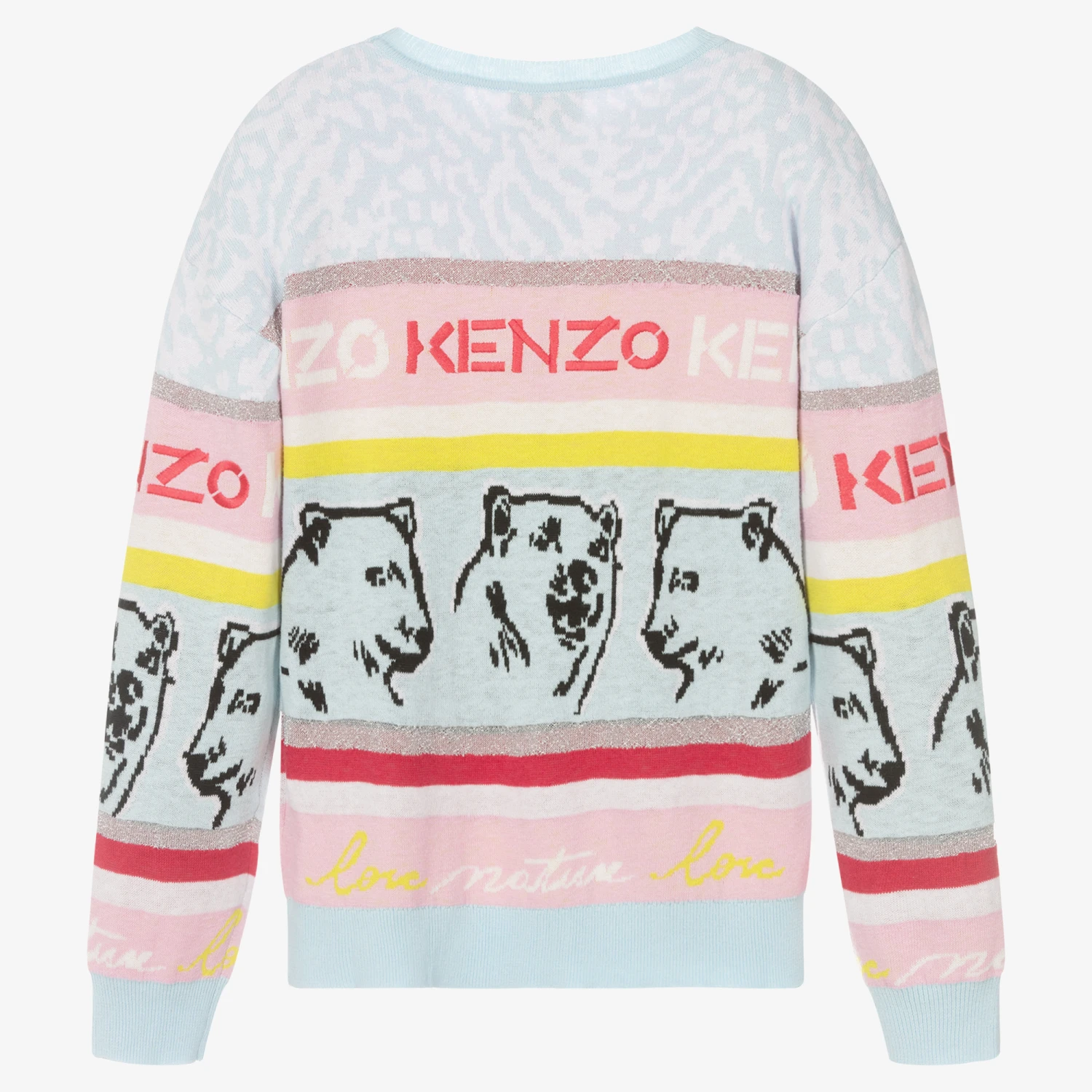 KENZO KIDS Teen Girls Blue Bear Jumper 2 KENZO KIDS Teen Girls Blue Bear Jumper - Image 2