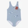 KENZO KIDS Teen Girls Blue Stripe Poppy Swimsuit