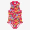 KENZO KIDS Teen Girls Pink Zip-Up Swimsuit