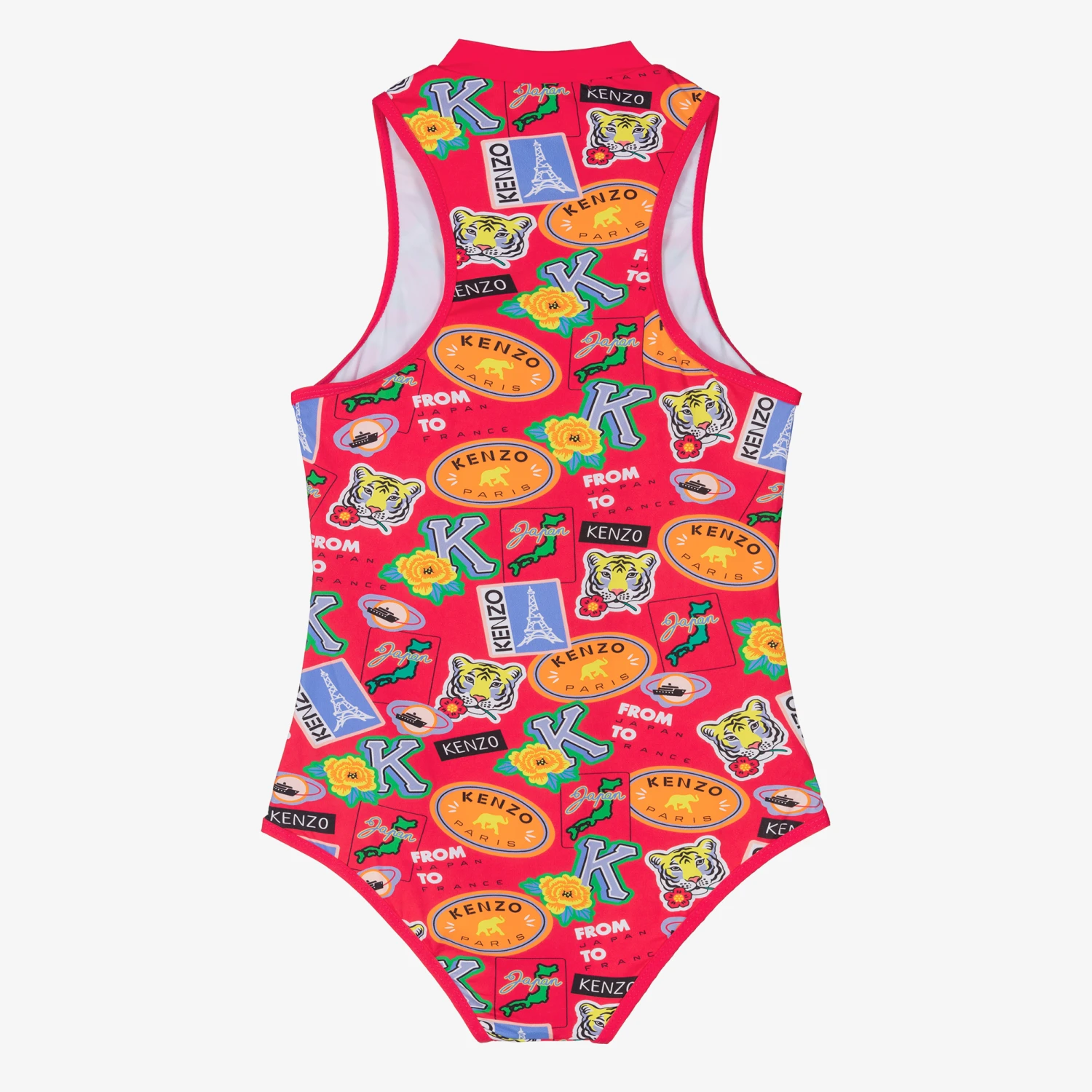 KENZO KIDS Teen Girls Pink Zip-Up Swimsuit 2 KENZO KIDS Teen Girls Pink Zip-Up Swimsuit - Image 2