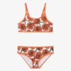 KENZO KIDS Teen Girls Red & White Poppy Logo Bikini