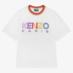 KENZO KIDS Teen Girls White Cotton Logo T-Shirt