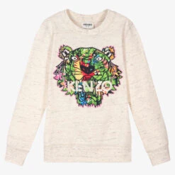 KENZO KIDS Teen Ivory Tiger Sweatshirt