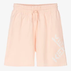 KENZO KIDS Teen Pink Cotton Logo Shorts
